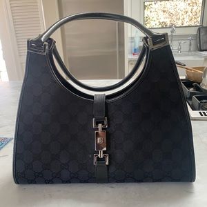 Gucci Jackie Bardot Canvas Bag